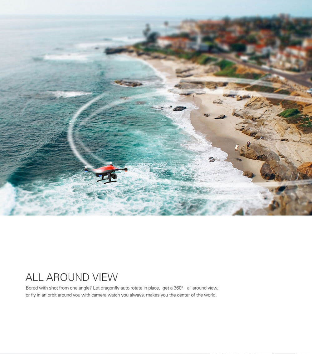 SimToo Dragonfly Drone Pro Follow Me GPS RC Quadcopter with 4K 16MP Camera and Smart Watch