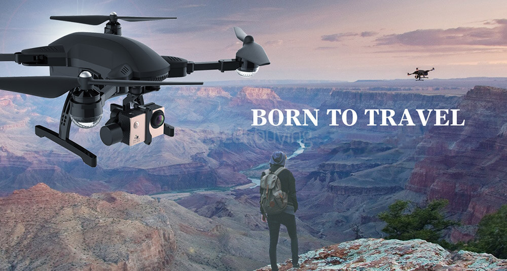 SimToo Dragonfly Drone Pro Follow Me GPS RC Quadcopter with 4K 16MP Camera and Smart Watch