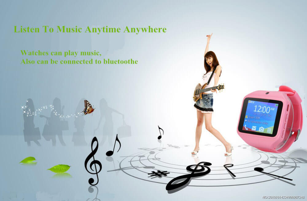 Kenxinda S Watch 2G Smart Watch Phone Touch Control Support Bluetooth/MP4 Music/0.3MP Camera/SIM/TF Card/FM Radio - White