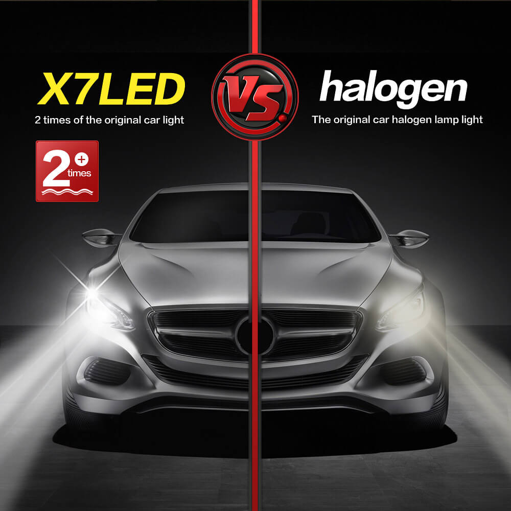 X7 9004-6000K-A 60W 4800LM LED Car Headlight Kit IP68 Auto Lighting System Car LED Bulb