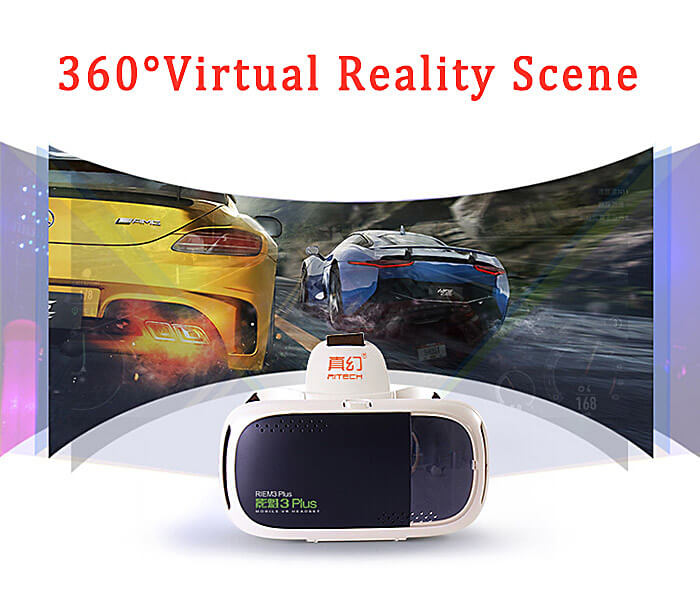 RITECH RIEM3 Plus 3D VR Virtual Reality Headset FOV75 IPD Adjustable for 4.7-6inch Smartphones