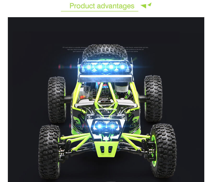 WLtoys 12428 2.4G 1/12 4WD Crawler 50km/h RC Car With LED Light