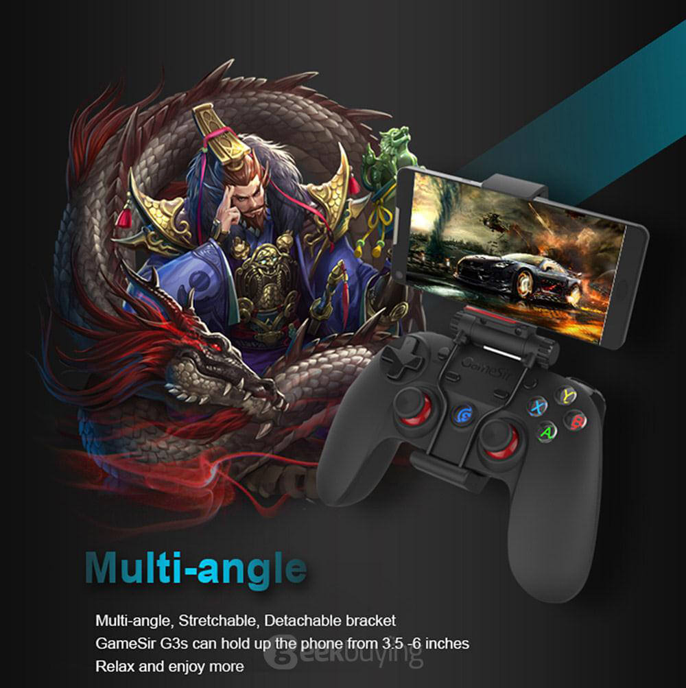 GameSir G3s Enhanced Edition Wireless Gamepad 2.4GHz Bluetooth 4.0 Connection Game Controller for iOS/Android/Windows/PS3 - Black