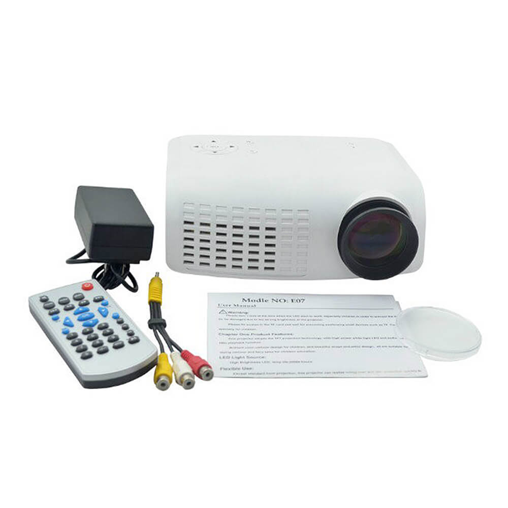 E07 1920*1080 100LM DLP Home Office Projector Home Theater AV HDMI TF MIC