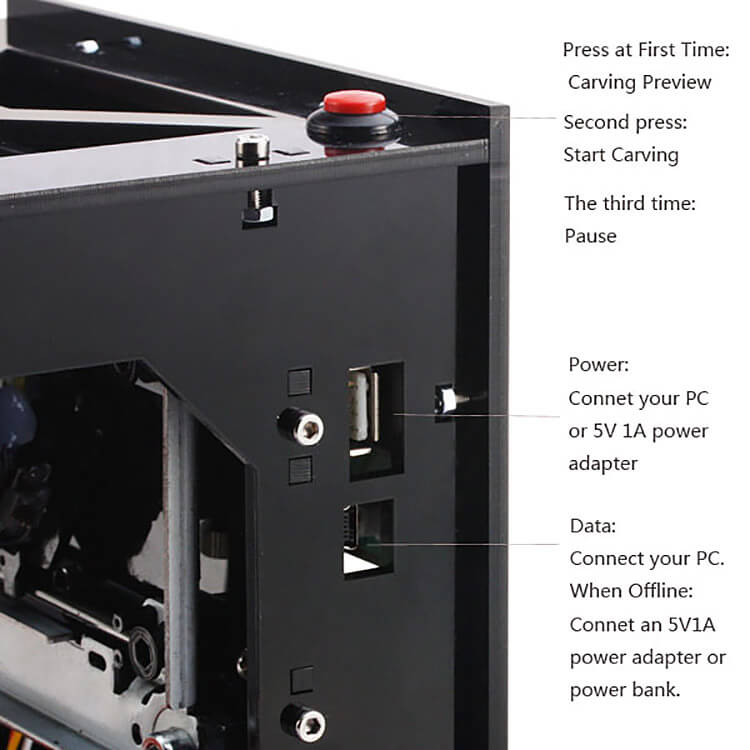 DK-8-KZ 1000mw DIY USB Laser Engraving Machine Stamp Carving Machine Laser Cutter for Windows XP/7/8/10