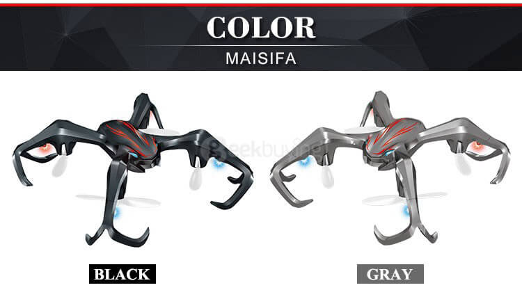 MSDTOYS S6 3D MINI Spider Inverted Flight 2.4G 4CH 6-Axis LED RC Quadcopter RTF - Gray