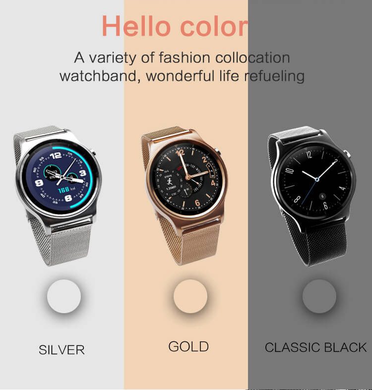 GW01 Heart Rate Monitoring Smart Watch MTK2502 with Siri / UV & Body Temperature Monitoring/ Fitness Tracker/ Bidirectional Anti-lost (Leather Strap) - Silver