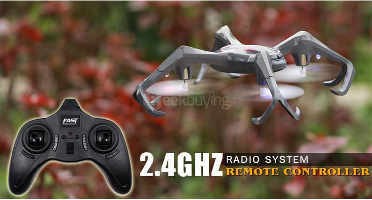MSDTOYS S6 3D MINI Spider Inverted Flight 2.4G 4CH 6-Axis LED RC Quadcopter RTF - Gray