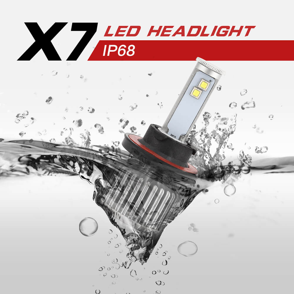 X7 H13-6000K-A 60W 4800LM LED Car Headlight Kit IP68 Auto Lighting System Car LED Bulb