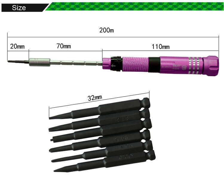 BST-8927 6 in 1 Mulifunction Screwdriver Repair And Disassembly Tool Kit Set - Rose Red