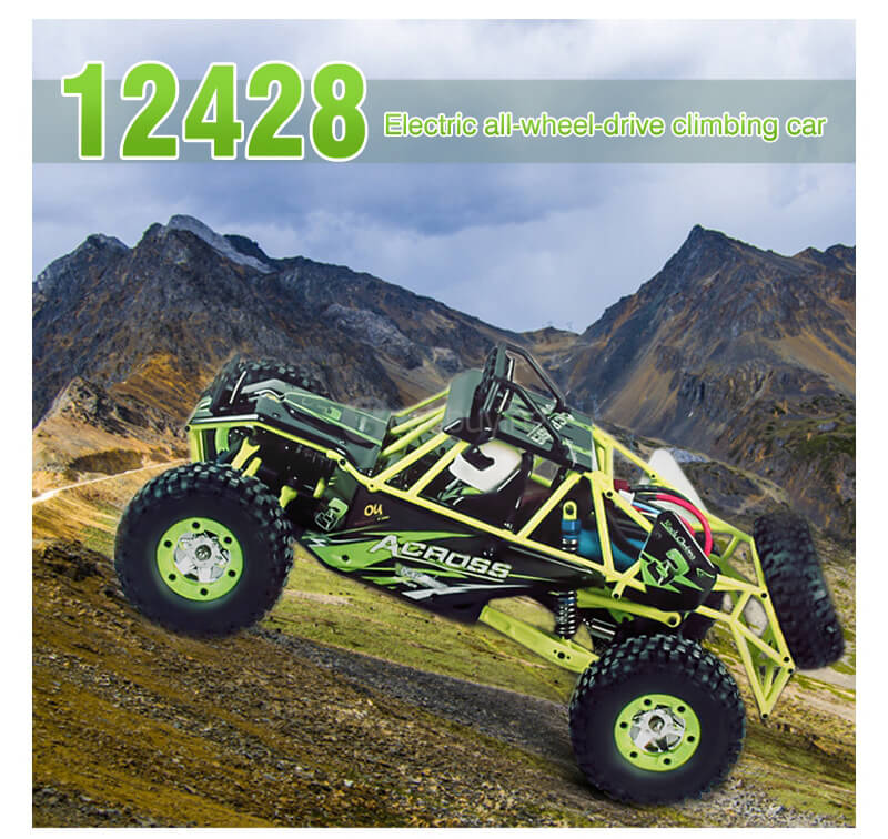 WLtoys 12428 2.4G 1/12 4WD Crawler 50km/h RC Car With LED Light