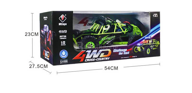 WLtoys 12428 2.4G 1/12 4WD Crawler 50km/h RC Car With LED Light