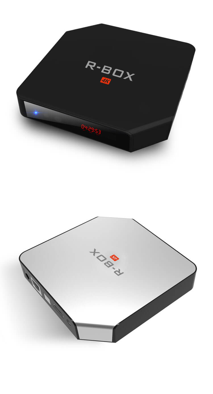 R-BOX Android 5.1.1 RK3229 2G/8G KODI 16.1 Pre-installed 4K TV BOX Bluetooth4.0 HDMI DLNA LED Display - Black