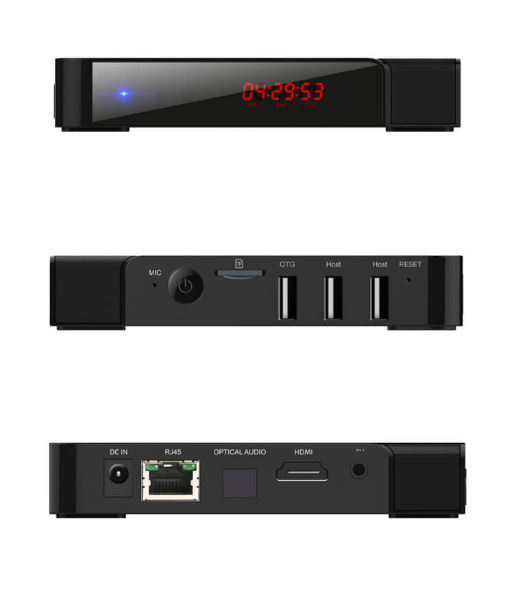R-BOX Android 5.1.1 RK3229 2G/8G KODI 16.1 Pre-installed 4K TV BOX Bluetooth4.0 HDMI DLNA LED Display - Black
