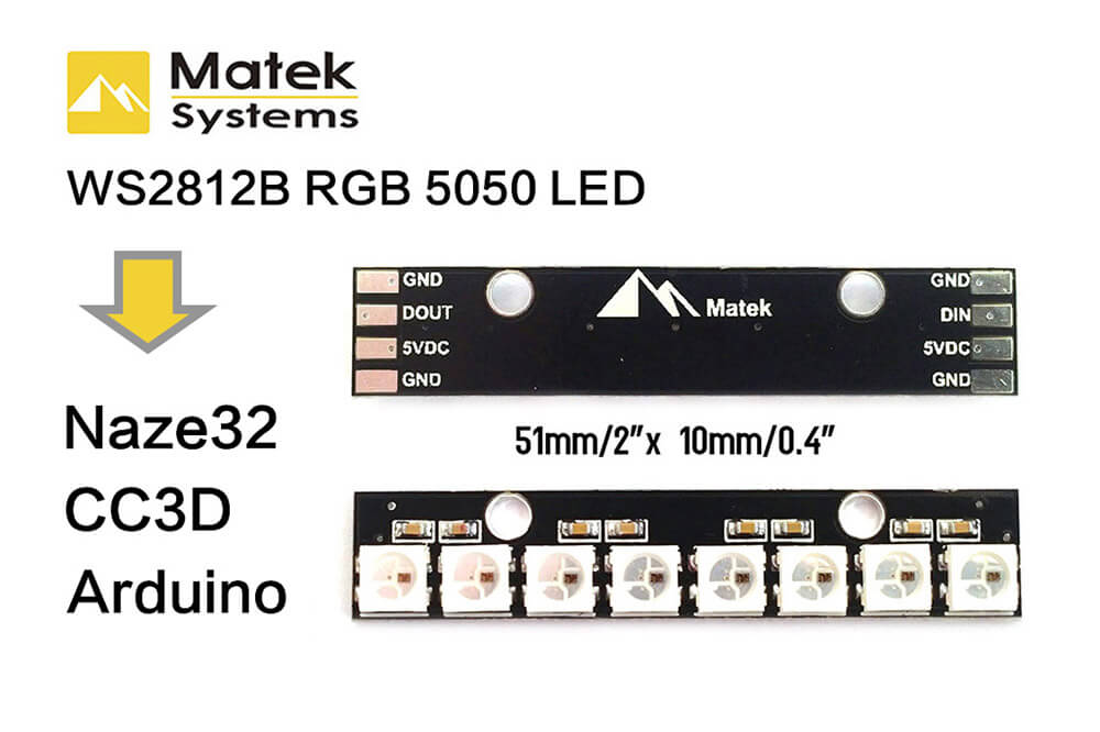 Matek 8 Bit WS2812B RGB 5050 Highlight LED for Naze32 CC3D