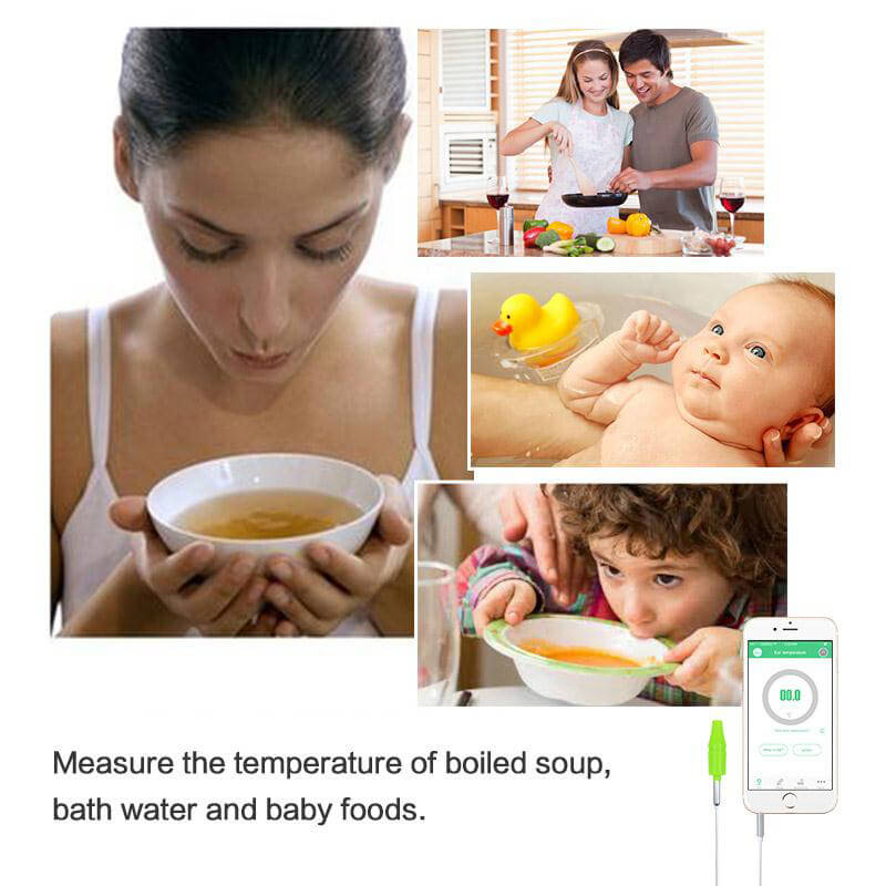 Didicer Smart Digital Infrared Ear Thermometer for Baby Adults Temperature Measuring Health Care for iOS Phones - Green