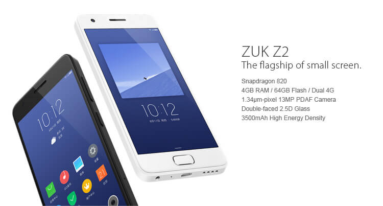 Lenovo ZUK Z2 5.0inch FHD Android 6.0 OS 4G LTE Qualcomm Snapdragon 820 Smartphone Quad Core 4GB 64GB 13.0MP 8.0MP Touch-ID Type-C - White