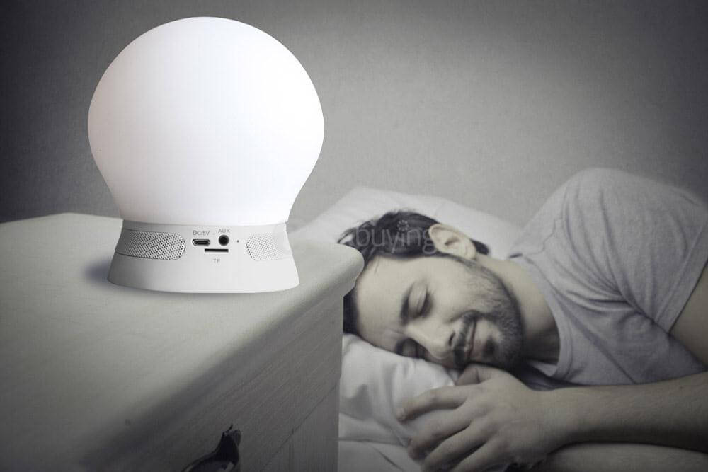 TS-D04 Wireless Bluetooth 4.0 Speaker 3W Colorful LED Light Lamp Support Hands-free Call/ App Control/ TF Card/ FM Radio/ Music Player - White
