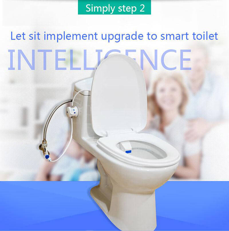 HESHE B81 Bathroom Smart Toilet Seat Bidet Intelligent Toilet Flushing Sanitary Device with EU Adapter - White