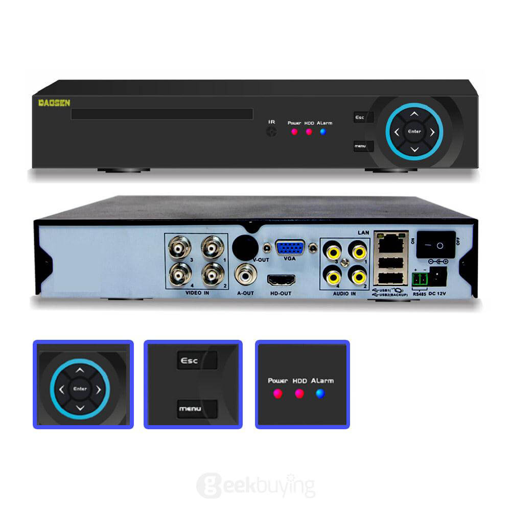 A4X100W1A 4CH HDMI 720P HD Waterproof Outdoor IR-CUT Security Cameras 100W HD Camera Kit