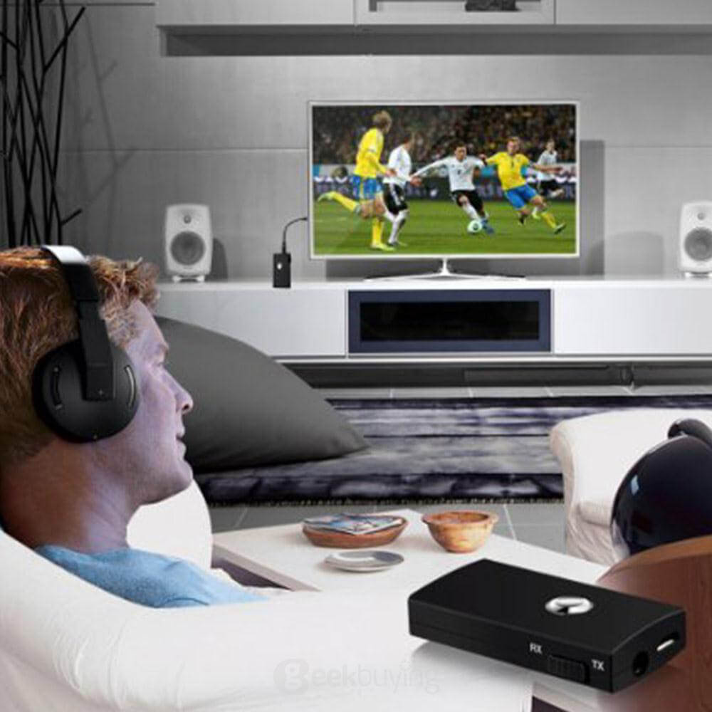 BTI-010 2 In 1 Wireless Bluetooth Transmitter & Audio Receiver Adapter 3.5mm Plug for TV PC MP3 - Black