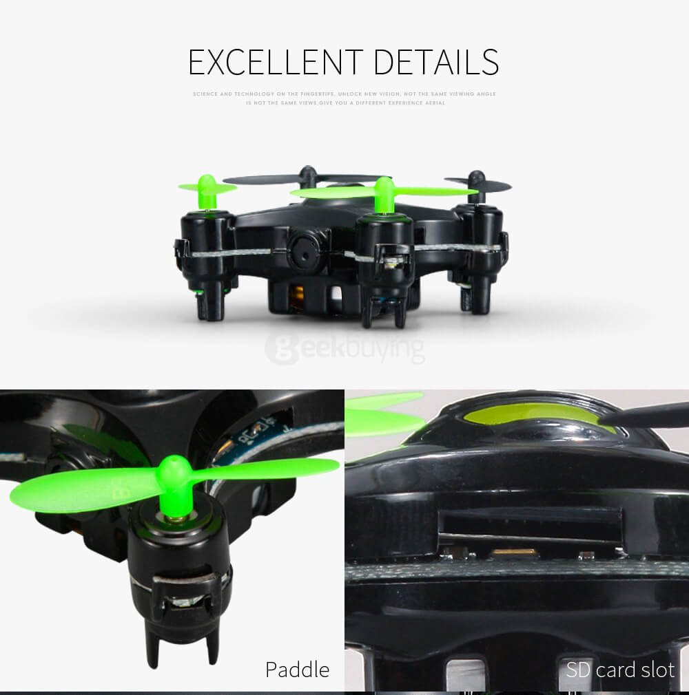 DHD D2 MINI With 2.0MP HD Camera Headless Mode 3D Roll RC Quadcopter RTF - Black