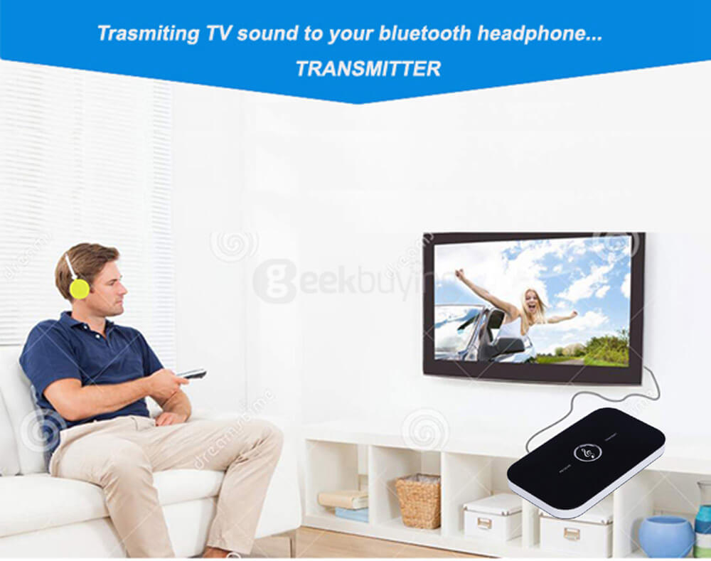 B6 Portable HiFi 2-in-1 Bluetooth Audio Transmitter & Receiver Wireless A2DP Stereo Sound Audio Player Aux 3.5mm - Black