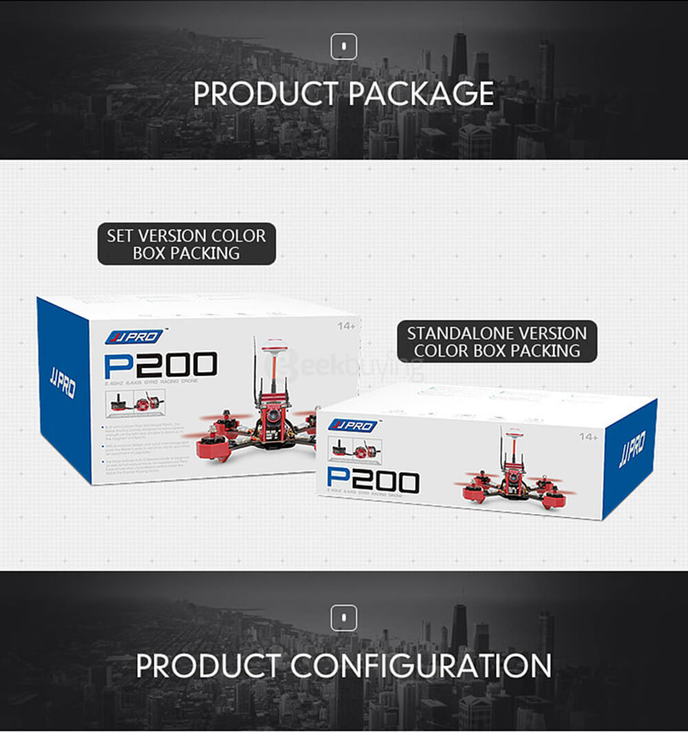 JJRC JJPRO-P200 5.8G 48CH Raceband FPV With Skyline32 CMOS 800TVL Camera RC Racing Drone ARF
