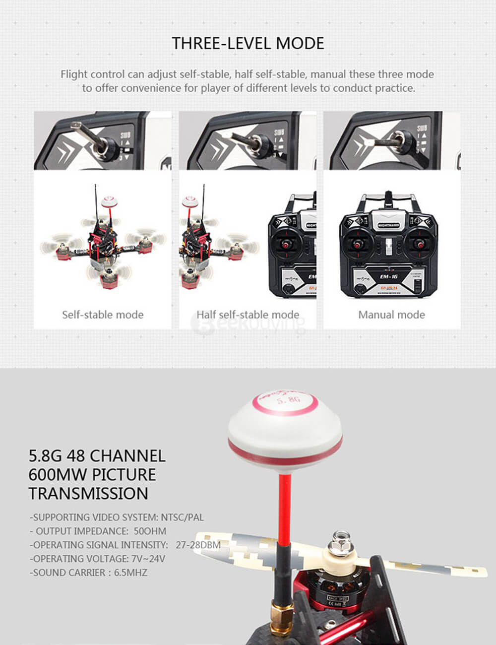 JJRC JJPRO-P200 5.8G 48CH Raceband FPV With Skyline32 CMOS 800TVL Camera RC Racing Drone ARF
