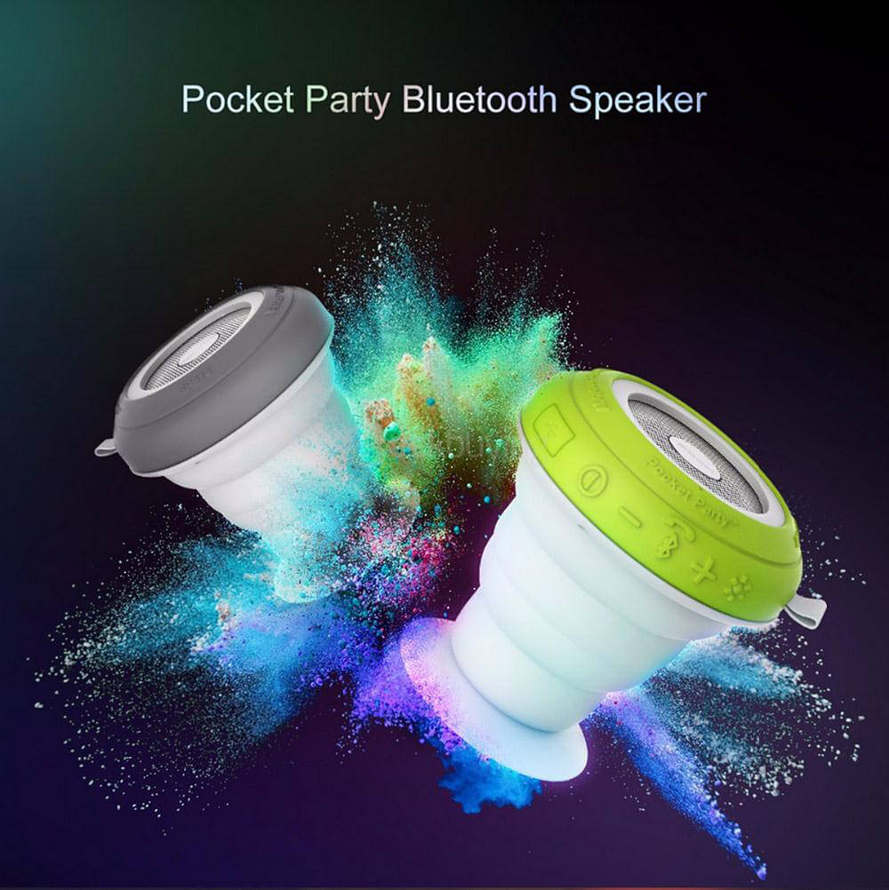 ROCK RAU0520 Suction Cup Bluetooth 4.0 Speaker Mini Pocket Music Player Bass Resonator IPX4 Waterproof With Kickstand Handsfree Functions - Gray
