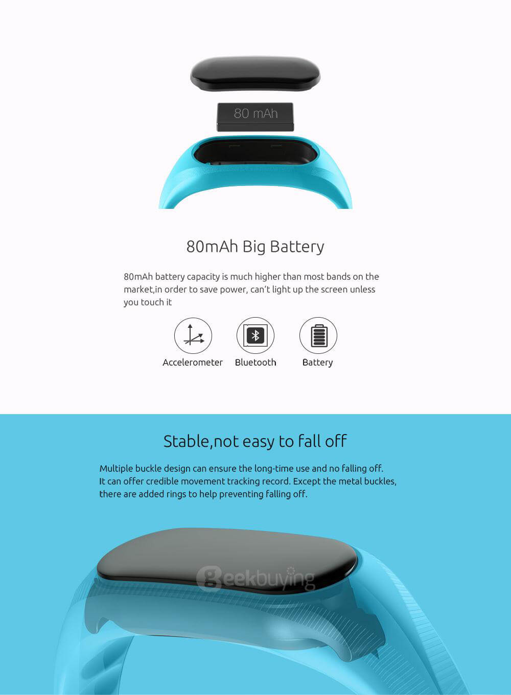 CUBOT V1 Bluetooth Smartband With 0.88