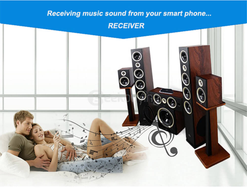 B6 Portable HiFi 2-in-1 Bluetooth Audio Transmitter & Receiver Wireless A2DP Stereo Sound Audio Player Aux 3.5mm - Black