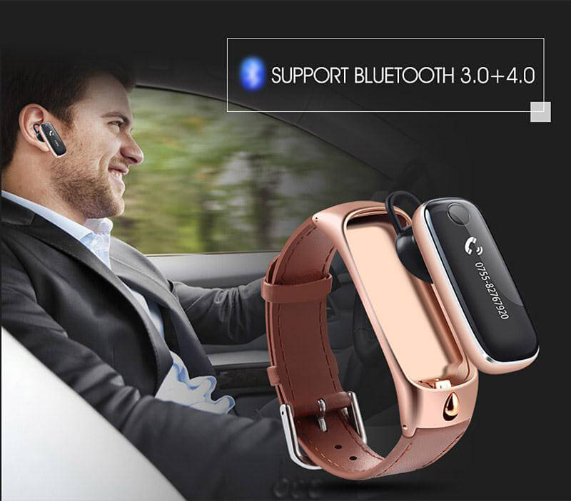 M6 Smart Bracelet Bluetooth 4.0 Headset Combo with Pedometer / Sleep Tracker / Dialer / Hand-free Calls / Anti-lost For Android iOS - Gold