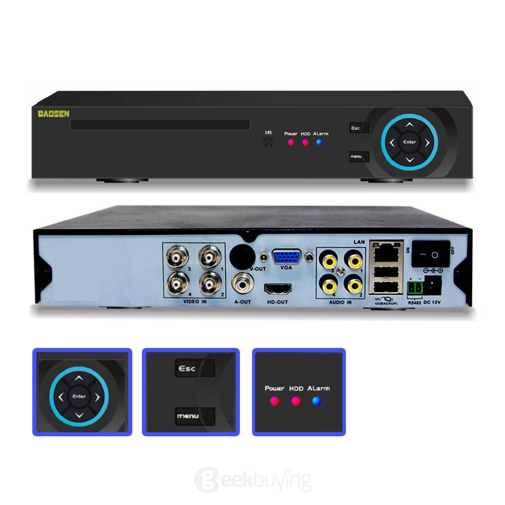 A4M100WC1D0 4CH 720P AHD HD Security Camera System with 4 Indoor/ Outdoor Night Vision Security Cameras