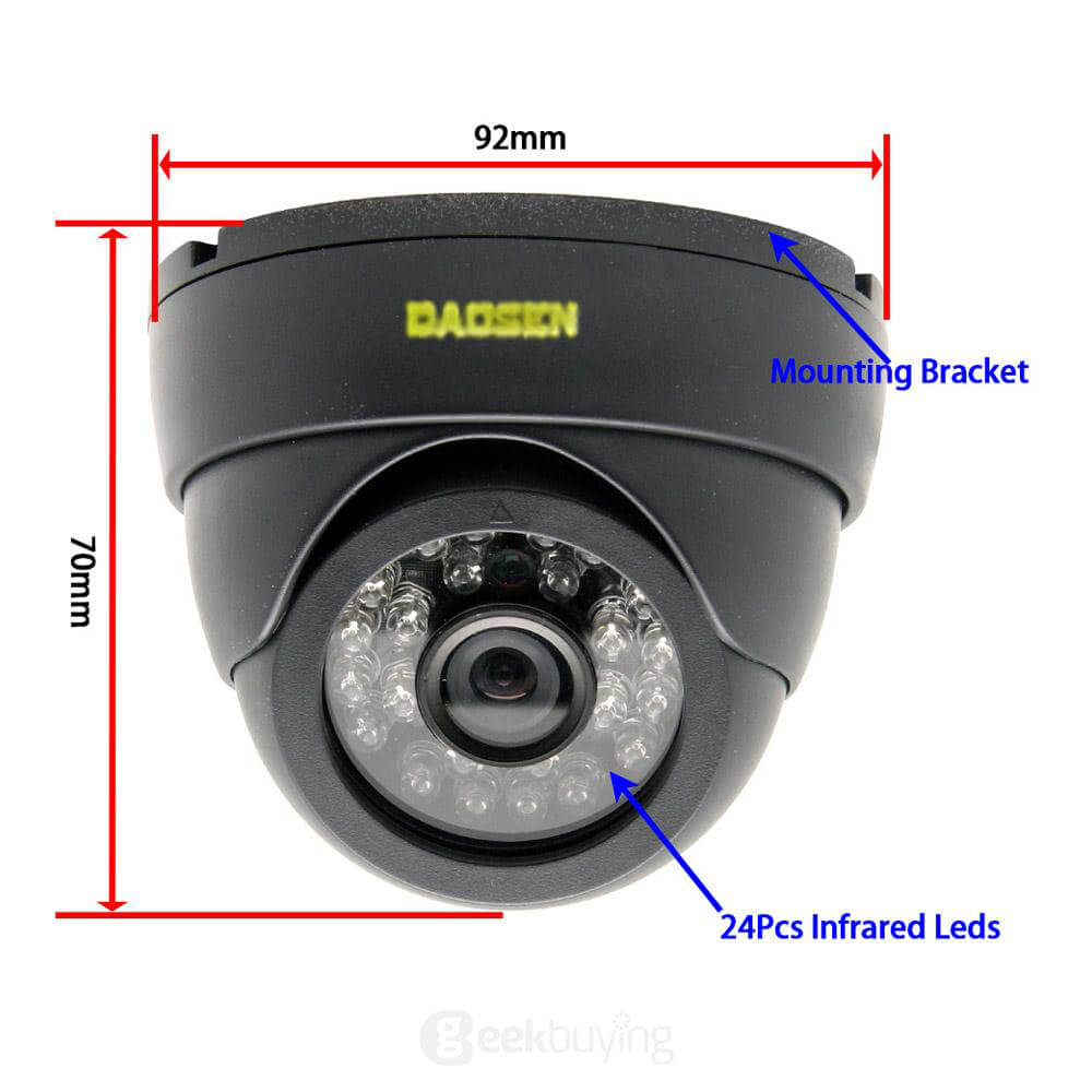 A4M100WC1D0 4CH 720P AHD HD Security Camera System with 4 Indoor/ Outdoor Night Vision Security Cameras