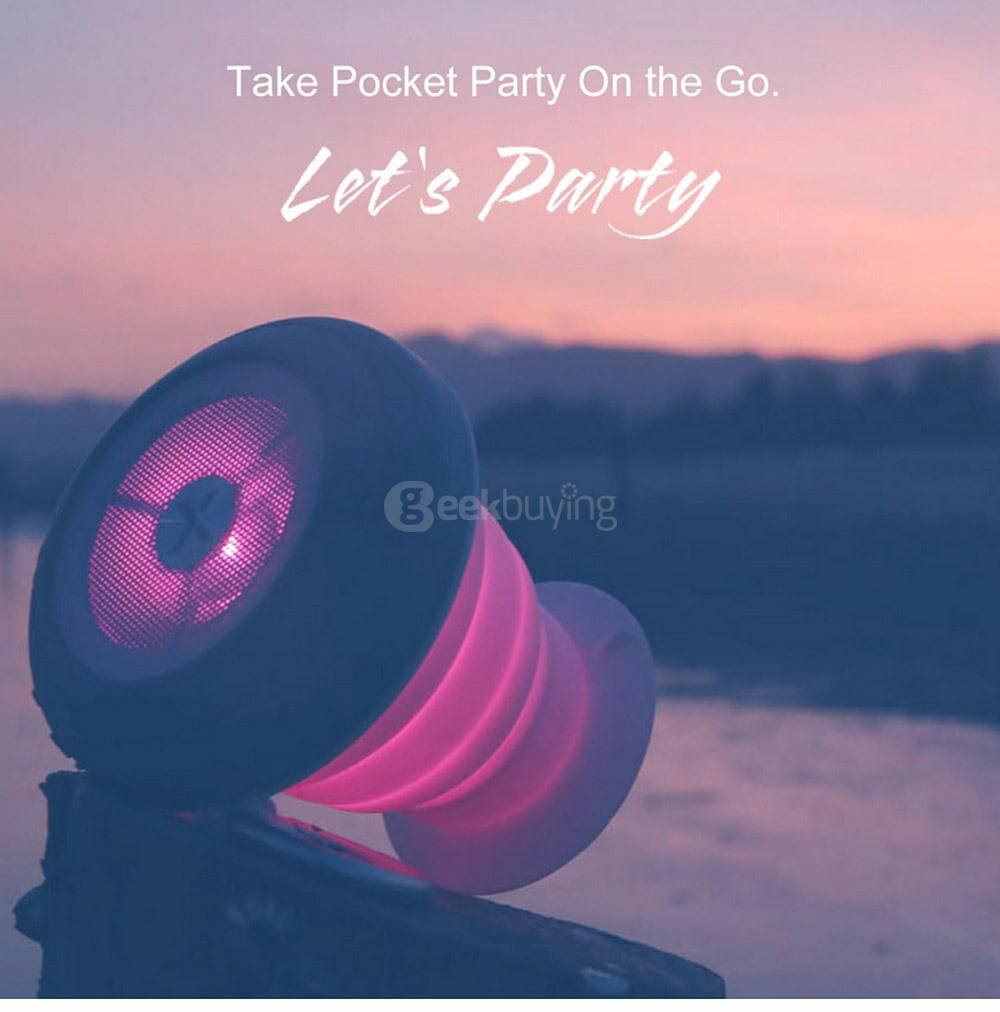 ROCK RAU0520 Suction Cup Bluetooth 4.0 Speaker Mini Pocket Music Player Bass Resonator IPX4 Waterproof With Kickstand Handsfree Functions - Gray