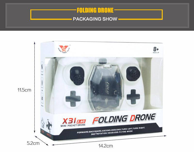 SY X31 Foldable Arm Headless Mode 2.4G 4CH Mini RC Quadcopter RTF - White