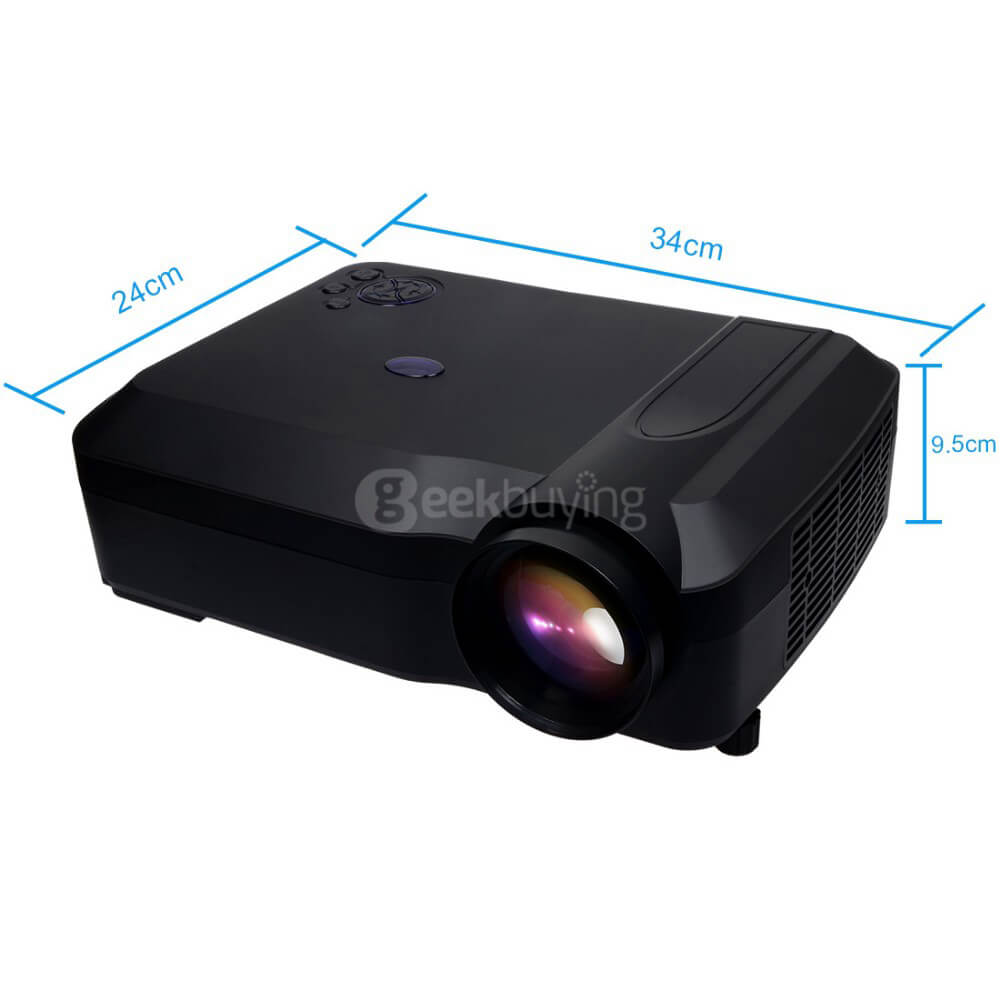 HT60 LED Projector 5.8 inch 280 Lumens 1280*768 DPI Full HD 1080P Home Theater Multimedia with HDMI TV USB AV Input - White