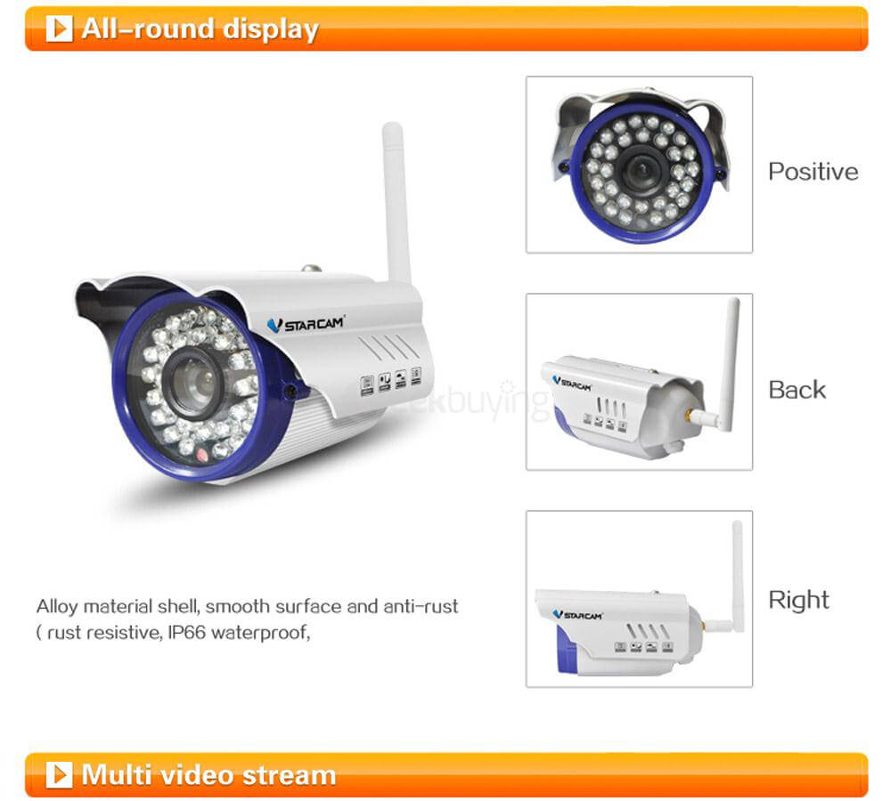 Vstarcam C7815WIP 720P HD WiFi IP Camera H.264 Multi-stream ONVIF/RTSP Protocol Network Camera