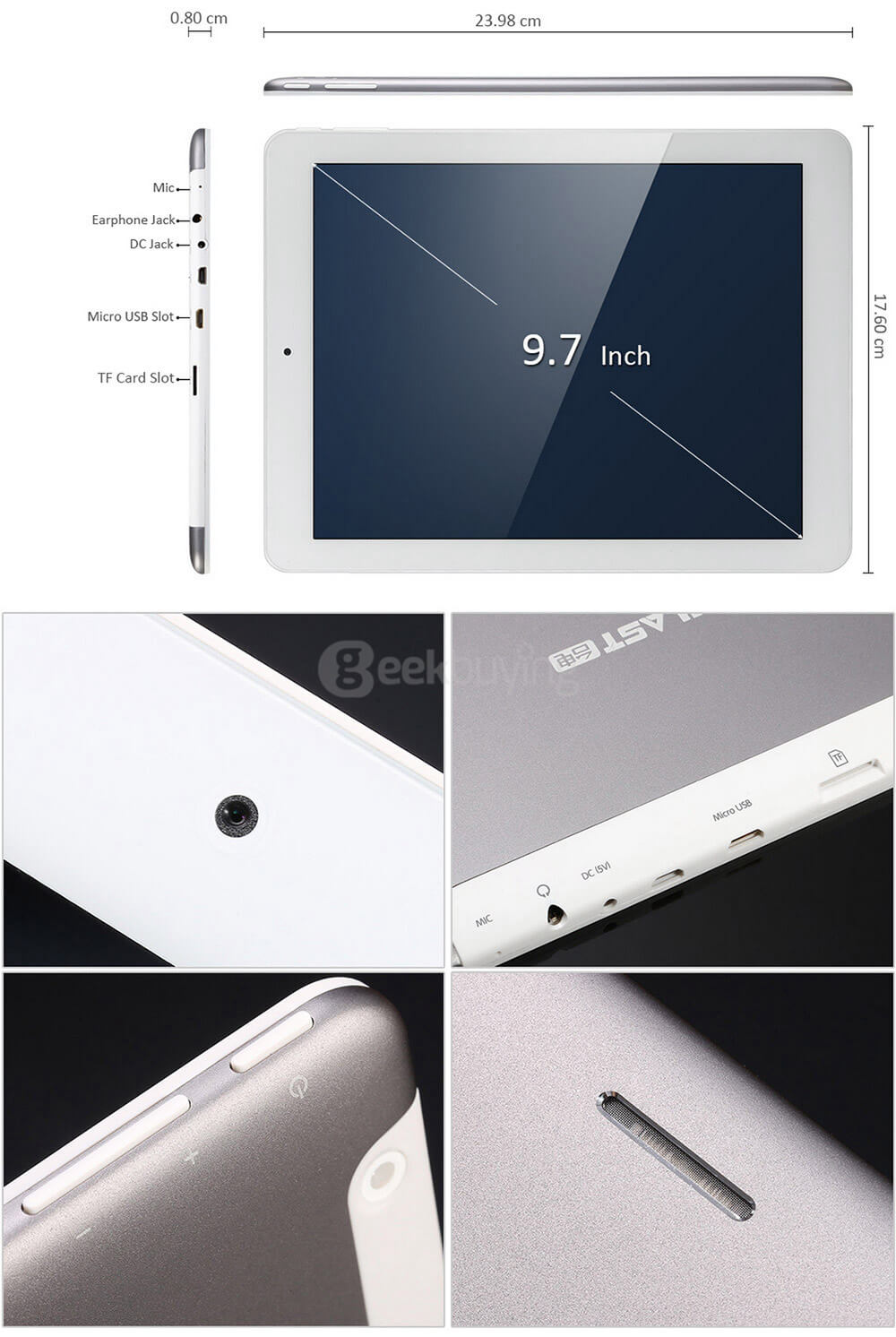 Teclast X98 Plus II Android 5.1 2in1 Tablet PC 9.7 inch 2GB/32GB Intel Cherry Trail Z8300 Quad Core 1.84GHz IPS 2048*1536 - Gray