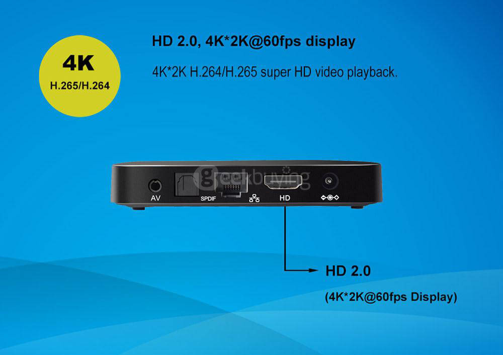 Tanix TX5 Android 6.0 Marshmallow TV BOX Amlogic S905X 4K KODI 2G/8G 802.11 b/g/n LAN Media Player