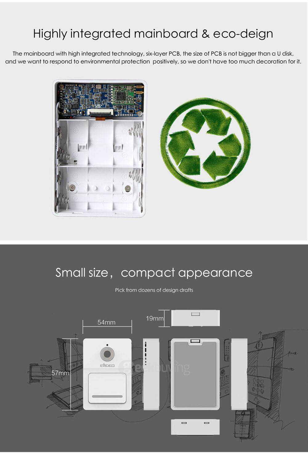 H9 WiFi Doorbell High Qualified Images Intelligent Linkage Smart Doorbell - White