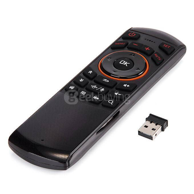 A120 Wireless 2.4GHz Air Mouse Keyboard with MIC Multi-function Android Remote 3D Somatic Handle For Smart TV/ PC/ Media Player - Black