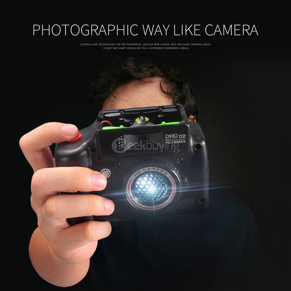 DHD D2 MINI With 2.0MP HD Camera Headless Mode 3D Roll RC Quadcopter RTF