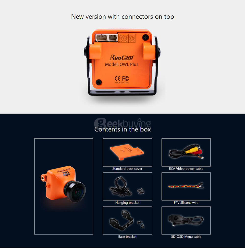 RUNCAM OWL PLUS 700TVL 5-22V 0.0001 Lux 150 Degrees Wide Angle Mini FPV Camera PAL for Drone Quadcopter