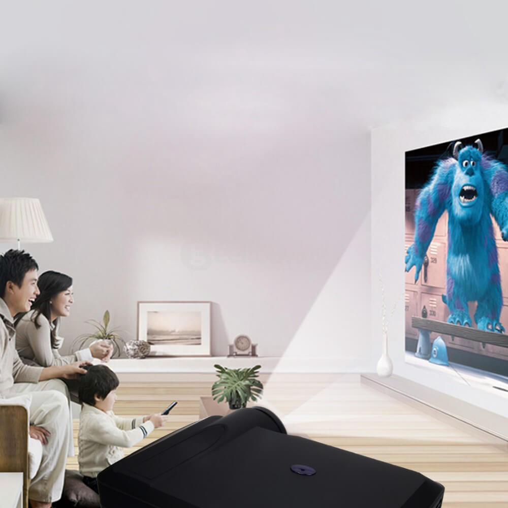 HT60 LED Projector 5.8 inch 280 Lumens 1280*768 DPI Full HD 1080P Home Theater Multimedia with HDMI TV USB AV Input - White