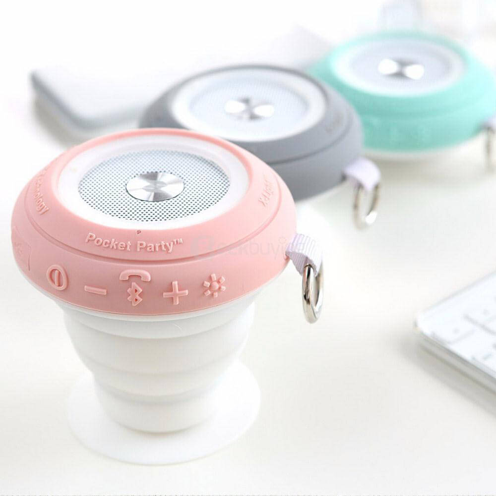 ROCK RAU0520 Suction Cup Bluetooth 4.0 Speaker Mini Pocket Music Player Bass Resonator IPX4 Waterproof With Kickstand Handsfree Functions - Gray
