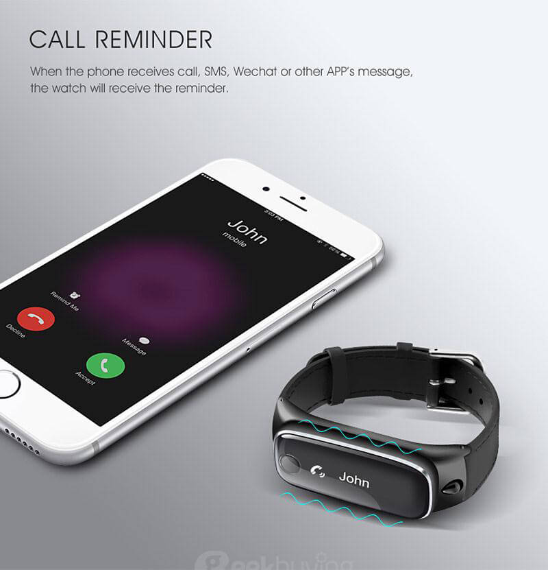 M6 Smart Bracelet Bluetooth 4.0 Headset Combo with Pedometer / Sleep Tracker / Dialer / Hand-free Calls / Anti-lost For Android iOS - Black