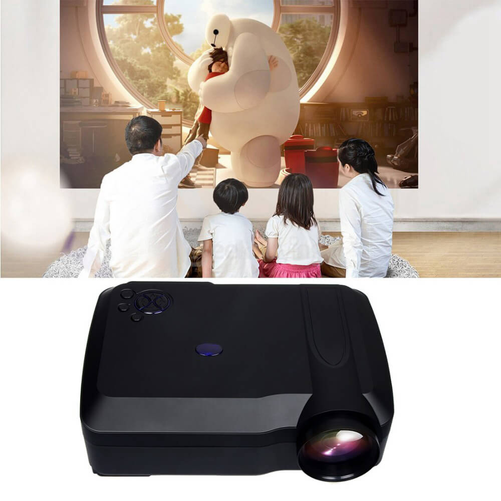 HT60 LED Projector 5.8 inch 280 Lumens 1280*768 DPI Full HD 1080P Home Theater Multimedia with HDMI TV USB AV Input - White