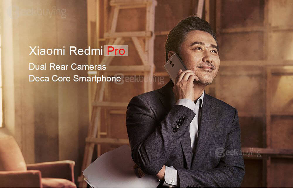 Xiaomi Redmi Pro 5.5inch OLED FHD Screen 4G VoLTE Android 6.0 Smartphone Helio X25 Deca Core 2.5GHz 4GB 128GB TOUCH ID Brushed Metal Body Type-C 4050 mAh - Gold